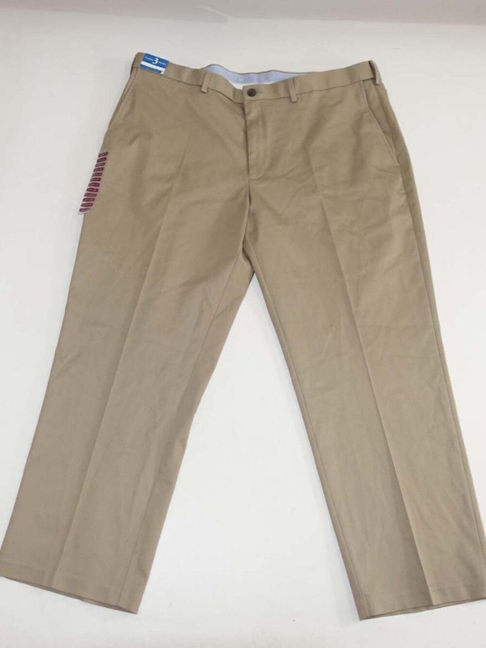 Haggar Men's Classic Fit No Iron Pants 42 x 29 NWT Beige Comfort Waistband Khaki
